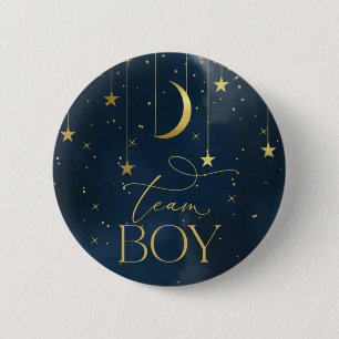 Gender Reveal Button, Team Boy Navy  Blue Button