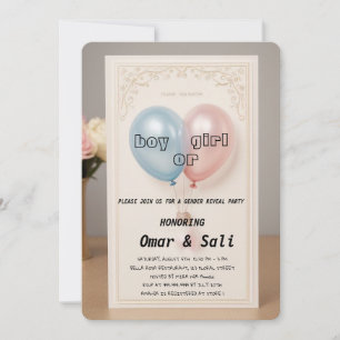 "Gender Reveal Celebration Joy and Surprises Invitation
