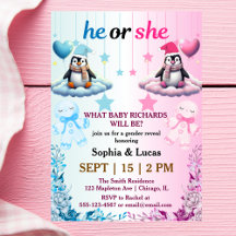 gender reveal christmas invitations