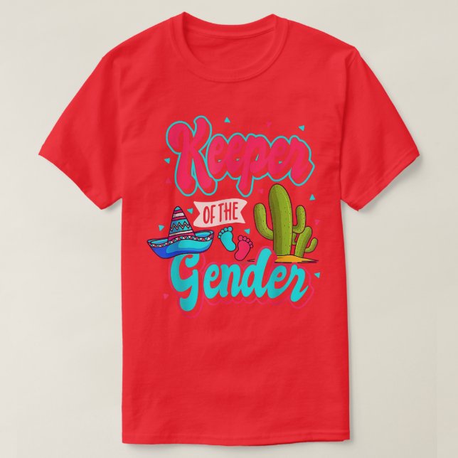 Gender Reveal Cinco de Mayo Baby Shower Party Fies T-Shirt (Design Front)