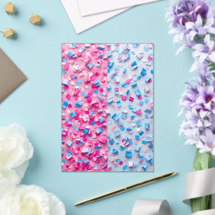 Gender Reveal Confetti Invitation Boy or Girl Part