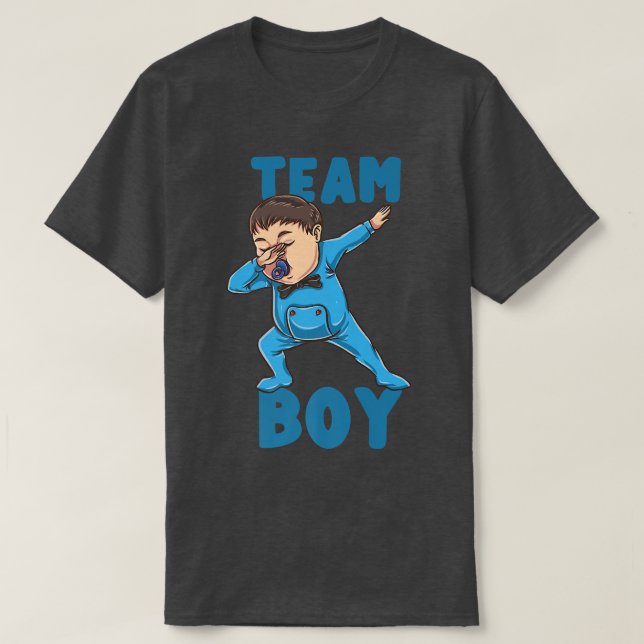 Gender Reveal Dabbing Team Boy  T-Shirt (Design Front)