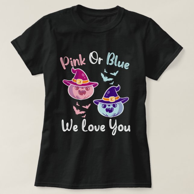 Gender Reveal Fall Halloween Theme - Pumpkin  T-Shirt (Design Front)