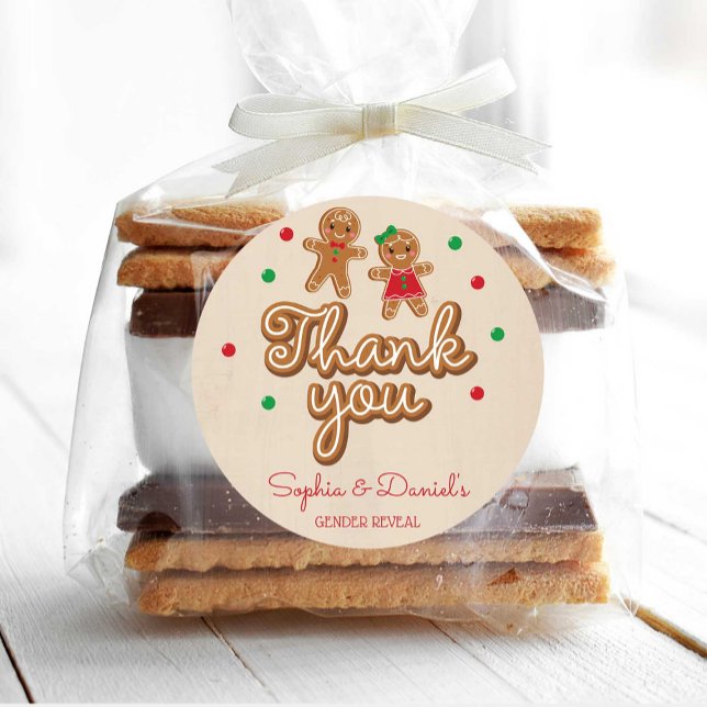 Gender Reveal Favour Stickers - Gingerbread (Creator Uploaded)