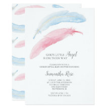 Gender Reveal Feather Invitation