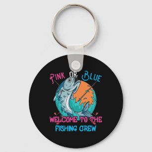 Gender Reveal Fishing Design For A Fishermen Key Ring