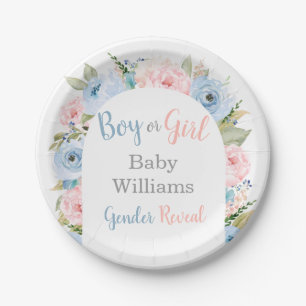 Gender Reveal Floral Arch Paper Plate