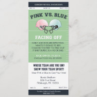 Gender Reveal Football Ticket Baby Shower Invitati