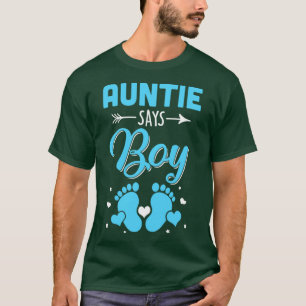Gender Reveal For Auntie Says Boy Matching Family T-Shirt