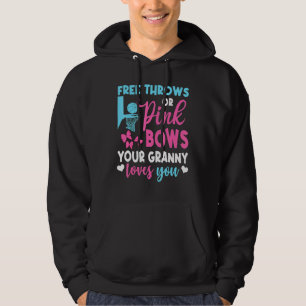 Gender Reveal Free Throws Or Pink Bows Granny Love Hoodie