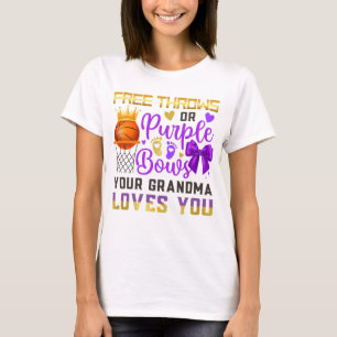 Gender Reveal Free Throws or Purple Bows Grandma T-Shirt