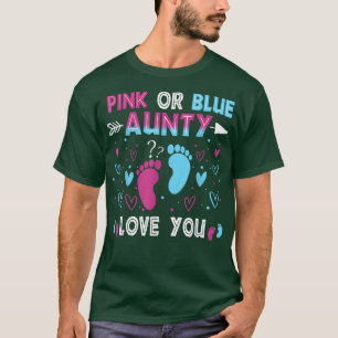 Gender Reveal Funny Aunty Loves You Matching Famil T-Shirt