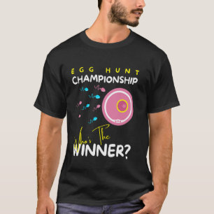 Gender Reveal Funny Who's the Winner Egg Hunt Cham T-Shirt