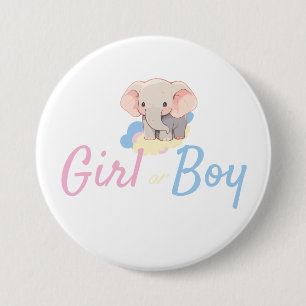 Gender Reveal Girl or Boy 7.5 Cm Round Badge