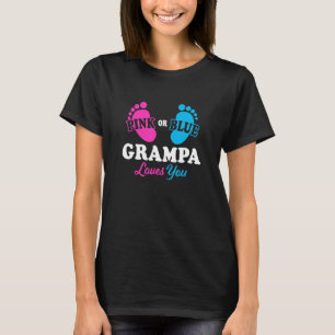Gender Reveal Grampa Baby Shower Grandpa T-Shirt