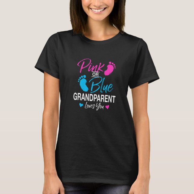 Gender Reveal Grandparent Baby Shower Grandpa Gran T-Shirt (Front)
