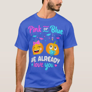 Gender Reveal Halloween Pregnancy Announcement Pin T-Shirt