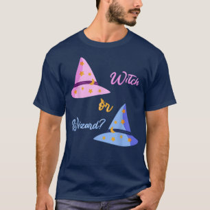 Gender Reveal Halloween Witch Or Wizard 416 T-Shirt