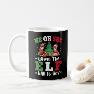 Gender Reveal He or She What the Elf Will It Be Coffee Mug