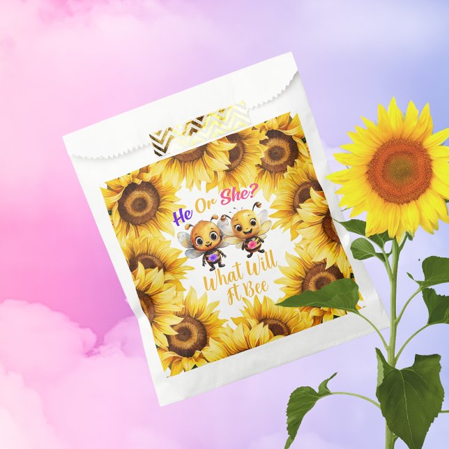 Gender Reveal He or She What Will It Bee Shower Favour Bag (Gender Reveal He or She What Will It Bee Shower Favor Bag)