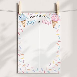 Gender Reveal Ice Cream Whats the Scoop Voting Poster