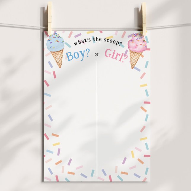 Gender Reveal Ice Cream Whats the Scoop Voting Poster (Creator Uploaded)