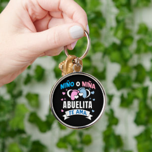Gender Reveal in Spanish Key Ring