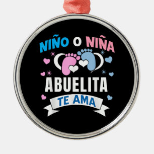 Gender Reveal in Spanish Metal Ornament