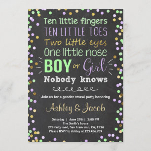 Gender reveal invitation Baby shower Boy or Girl