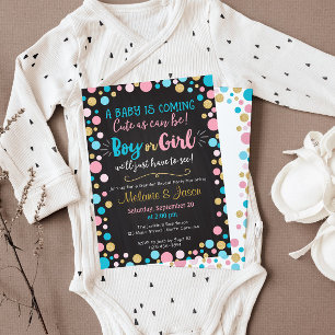 Gender Reveal Invitation Baby Shower Boy or Girl
