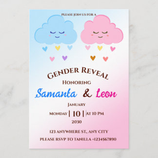 Gender Reveal Invitation Card
