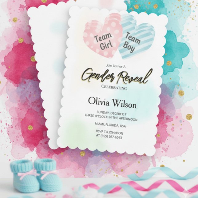 Gender Reveal Invitation – Pink & Blue Watercolor  (Creator Uploaded)