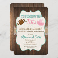 Gender reveal invitation touchdown or tutus