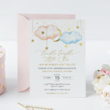 Gender Reveal Invitation,  Twinkle Little Star Inv