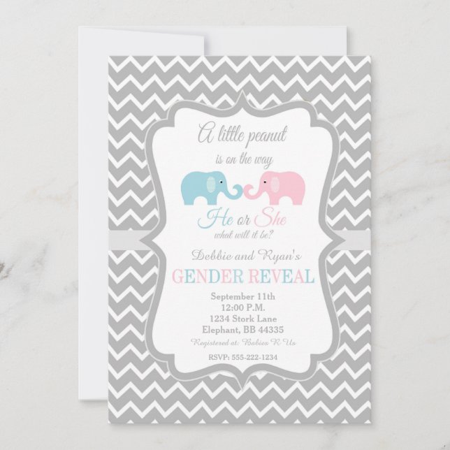 Gender Reveal invitations | Gender Reveal invites (Front)