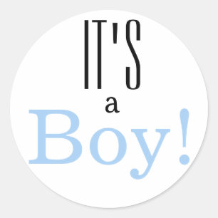 Gender Reveal It's a Boy! Classic Round Sticker