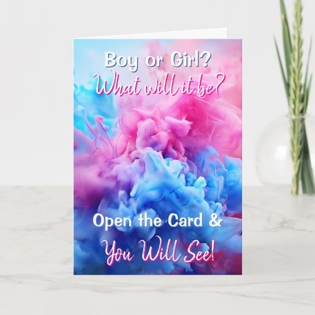 Gender Reveal | It's a Girl Pink Footprints Card (Front)