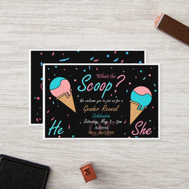 Gender Reveal  Loyalty Card (Front/Back In Situ)
