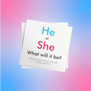 Gender Reveal Napkin