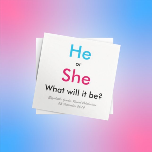 Gender Reveal Napkin (Creator Uploaded)