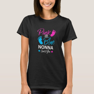 Gender Reveal Nonna Baby Shower Grandma 1 T-Shirt