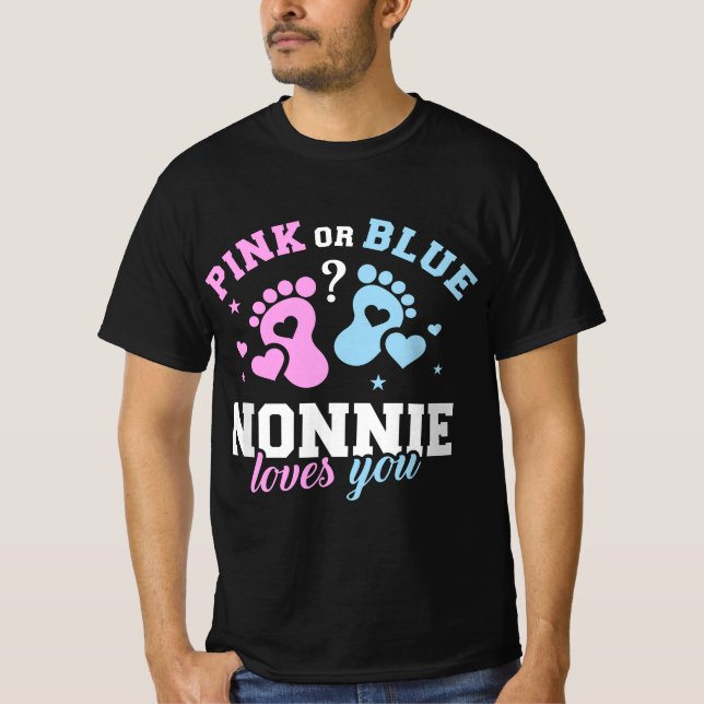 Gender reveal nonnie grandma  T-Shirt (Front)