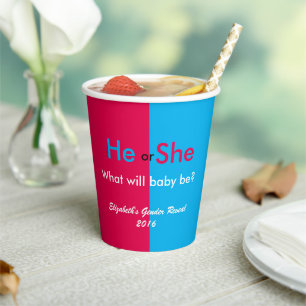 Gender Reveal Paper Cups