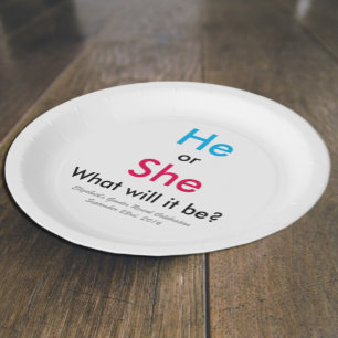 Gender Reveal Paper Plate