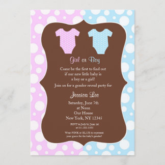 Gender Reveal Party Baby Shower Invitations
