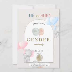 gender reveal party,boy or girl, elephant holiday card