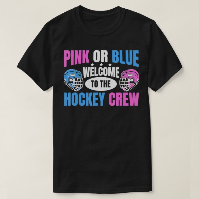 Gender Reveal Party Design for an Ice Hockey Playe T-Shirt (Design Front)