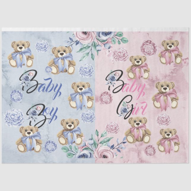 Gender Reveal Party & Gatherings Boy or Girl Tissue Paper (Front)