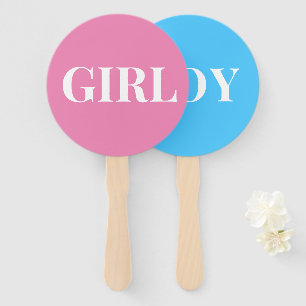 Gender Reveal Party Guess Boy or Girl Baby Shower Hand Fan