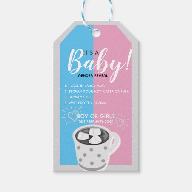 Gender Reveal Party  | Hot Chocolate Bomb Tag (Front)